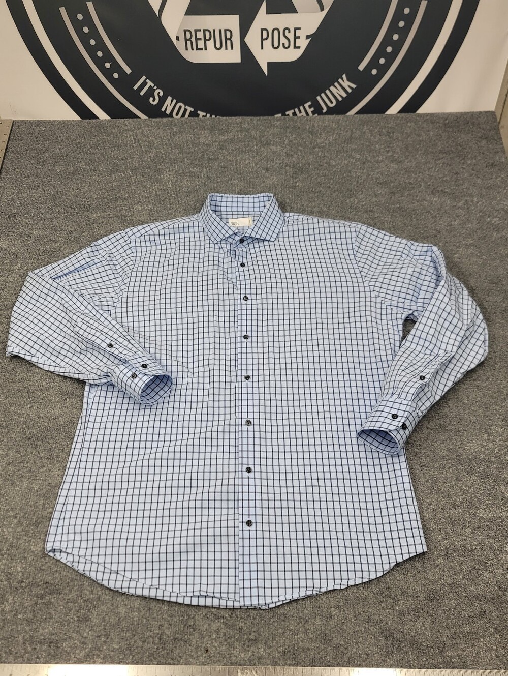 Nordstrom Rack Mens Dress Shirt Light Blue Trim Fit 17 34-35